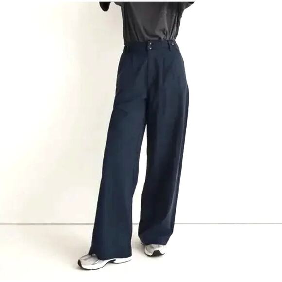 Madewell Drapey Linen Blend Harlow High Rise Wide Leg Trouser NWOT size 0 - Picture 2 of 11